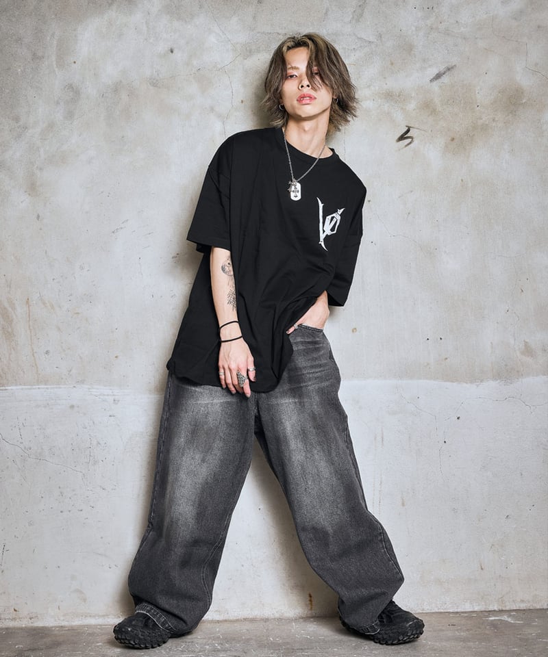 OVER FIT LOGO VINTAGE T-SHIRT / BLACK | Volff