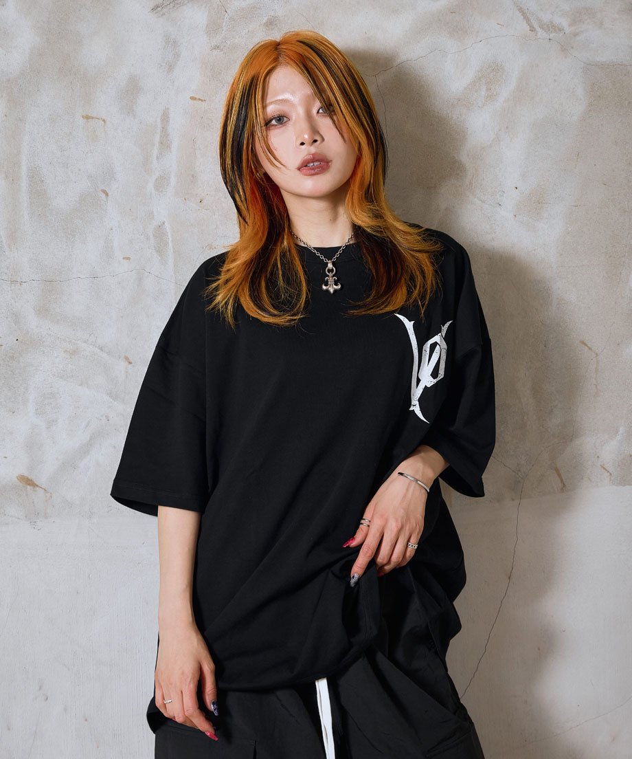 HOODHOOD ♥ Vintage typography overfit t-shirt/追跡付 OVER FIT LOGO VINTAGE T-SHIRT / BLACK | Volff