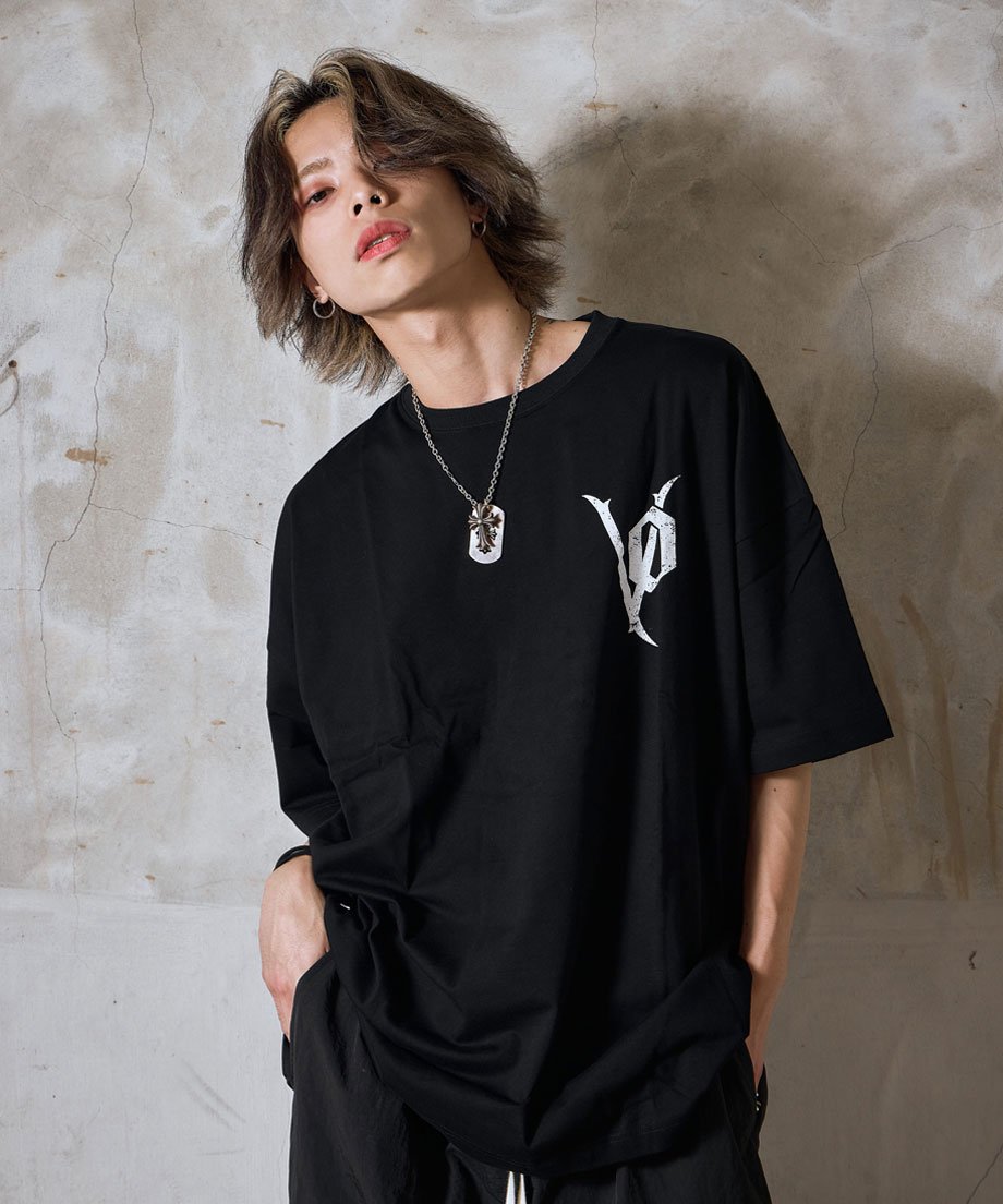 OVER FIT LOGO VINTAGE T-SHIRT / BLACK | Volff