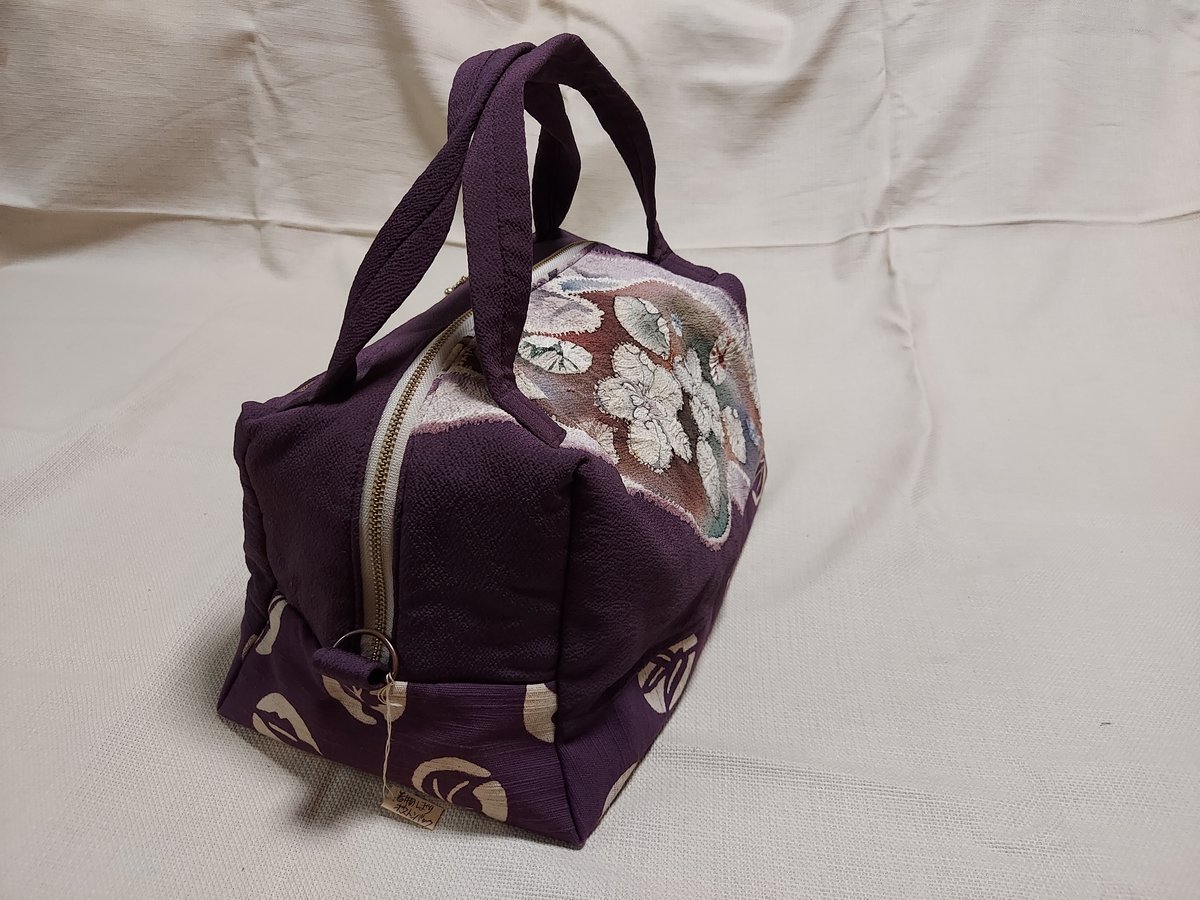 中ボストンバッグ　ユキエモン　限定 yukiemonユキエモン「パズル」 60ローン生地デジタルプリント