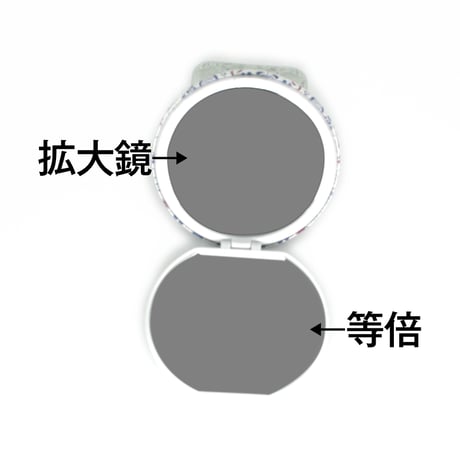 コンパクトミラー　和風メタリック素材　オーナメントデザイン
