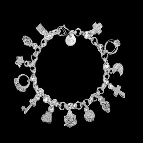 【SALE】ブレスレット　ホワイト　メンズ　シルバー925　アクセサリー　白色