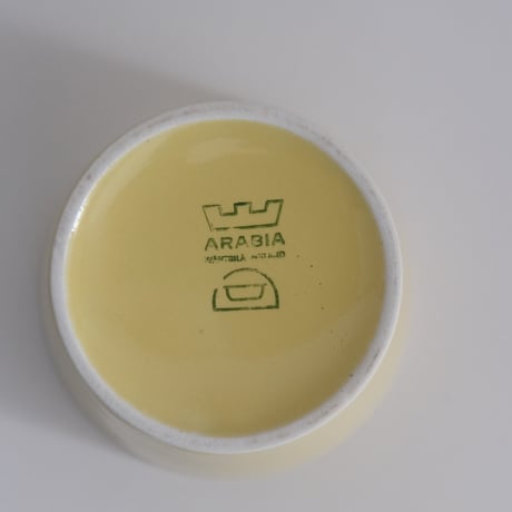ARABIA KILTA YELLOW SUGAR POT