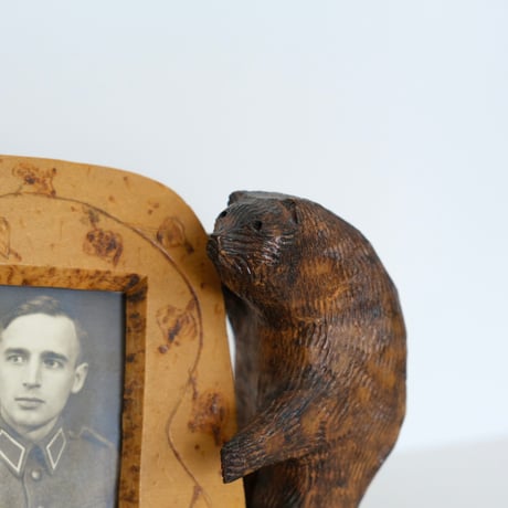 FINNISH WOODEN BEAR / PHOTO STAND