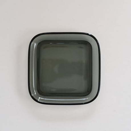 KAJ FRANCK GLASS PLATE with WOOD TRAY