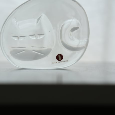 IITTALA CAT GLASS OBJECT