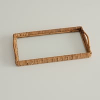 Rattan-Glass Tray
