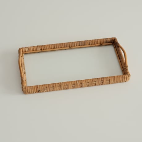 Rattan-Glass Tray
