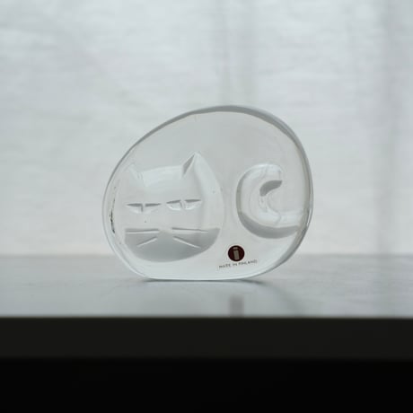 IITTALA CAT GLASS OBJECT