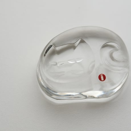 IITTALA CAT GLASS OBJECT