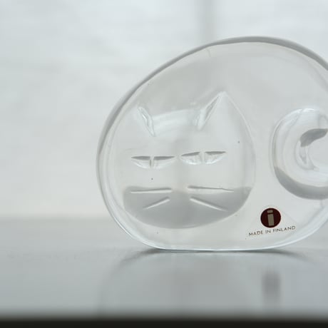 IITTALA CAT GLASS OBJECT