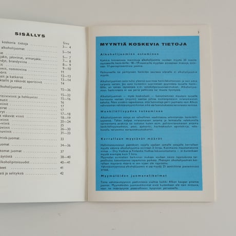 FINNISH LIQUOR STORE 'ALKO' SMALL BOOK