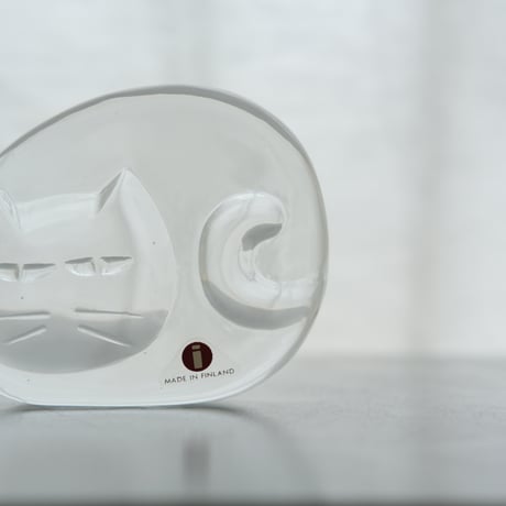 IITTALA CAT GLASS OBJECT