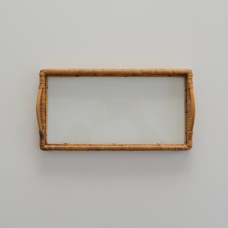 Rattan-Glass Tray