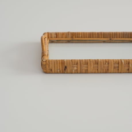 Rattan-Glass Tray