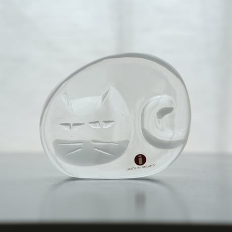 IITTALA CAT GLASS OBJECT