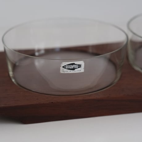 Saara Hopea / Kaj Franck Glass Bowl with Wooden Tray
