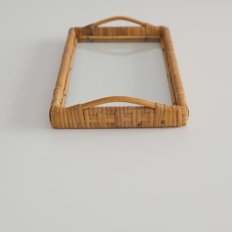 Rattan-Glass Tray