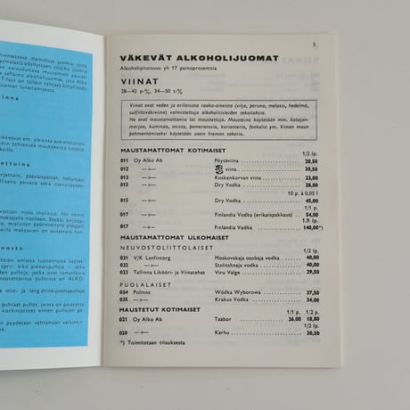 FINNISH LIQUOR STORE 'ALKO' SMALL BOOK