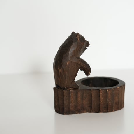 WOOD CARVING BEAR (ASHTRAY)