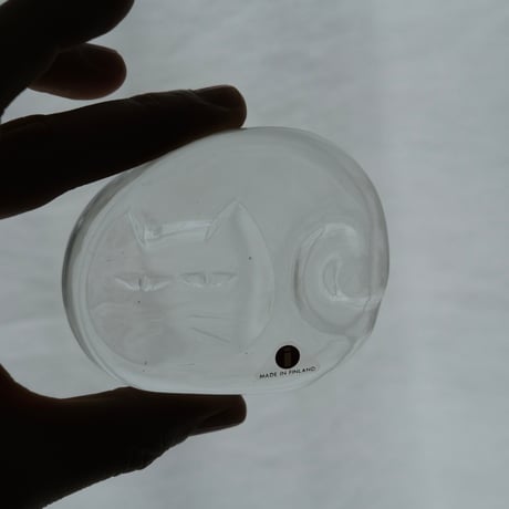 IITTALA CAT GLASS OBJECT