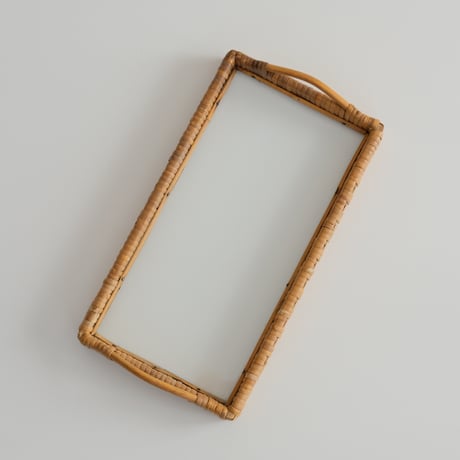 Rattan-Glass Tray