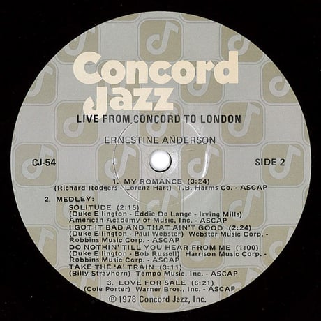 Ernestine Anderson – Live From Concord To London