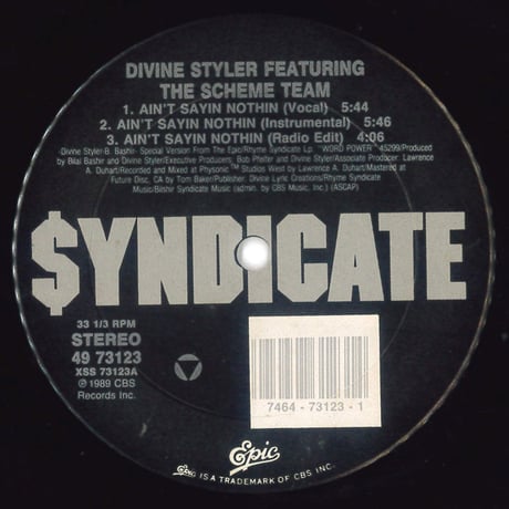 Divine Styler Featuring The Scheme Team – Ain't Sayin Nothin / Tongue Of Labyrinth