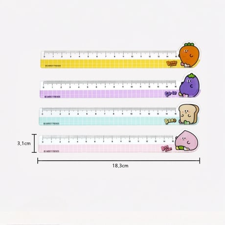 당근친구들15㎝자　にんじんフレンズ15cm定規