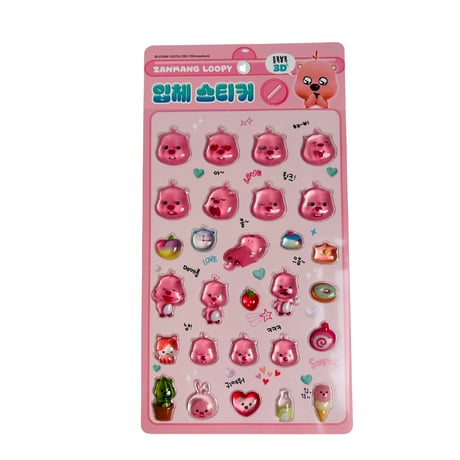 ZANMANG　LOOPY 입체 스티커　ジャンマンルピー立体ステッカー