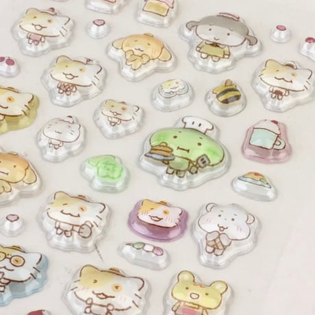 빵냐ぱんにゃ３Dキャンディボンボンステッカー