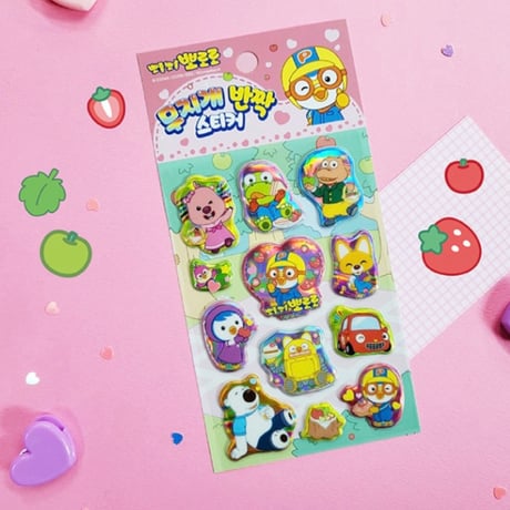 뽀로로 무지개 스티커　ポロロレインボーステッカー