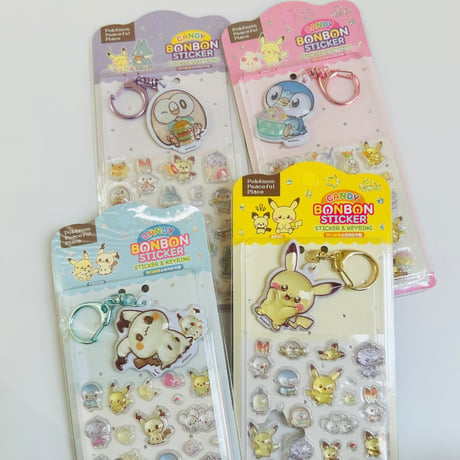 韓国限定ポケモン【ステッカー&キーホルダー付き】ボンボンドロップステッカー