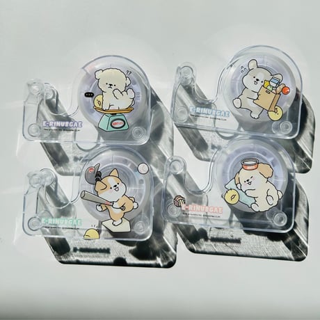 이리눕개 투명 테이프 디스펜서　ワンちゃん透明テープディスペンサー