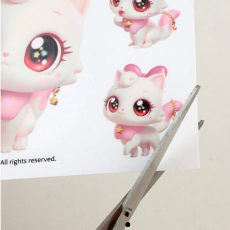 WISH CAT 투명스티커　透明ステッカー
