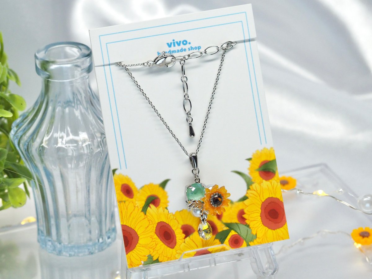 向日葵の首飾り（シルバー） | handmade shop vivo.