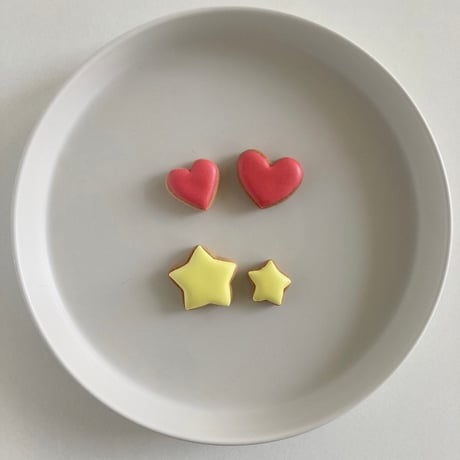 プチアイシングクッキー２枚セット(ハート・スター)