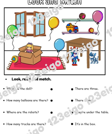 At the Toy Store - How many? Preposition Set