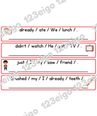 Sentence Order Cards (already, just, not yet)