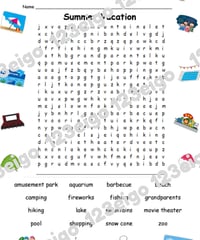 Wordsearch - Summer Vacation