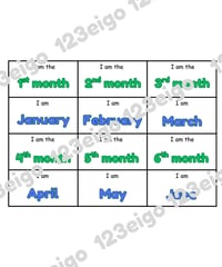 Ordinal Month Matching Cards