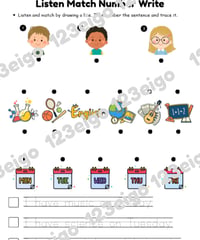 Subjects - Listen Match Number Write
