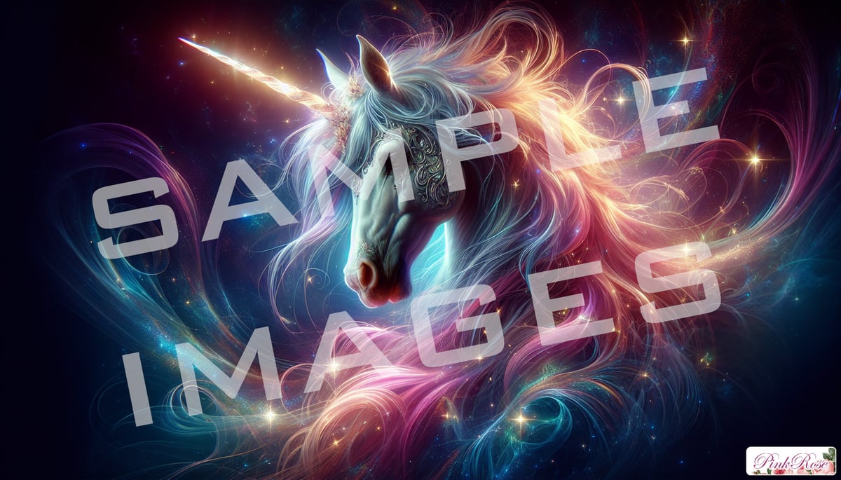 ユニコーンの幻想的なアート 幻想的なペガサスユニコーンと光舞う幻想世界｜ファンタジー