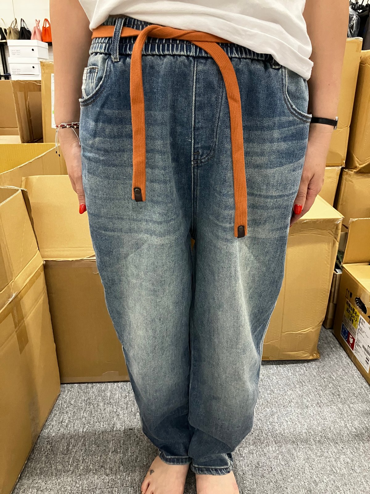 新品タグ付き★レレレ rerere Mal. デニム　パンツ　ジーンズベルト付 9月中旬】レレレセレクトデニムパンツ | Mal.