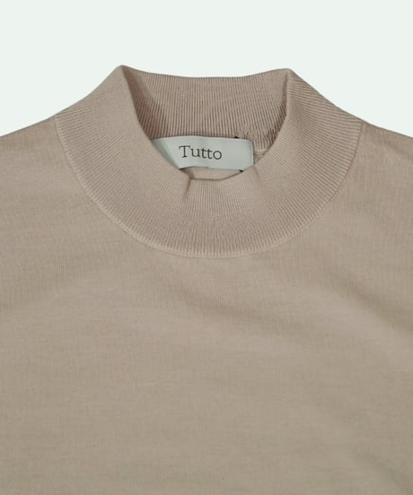 Tutto ／  コットン モックネック ニット Grey Beige