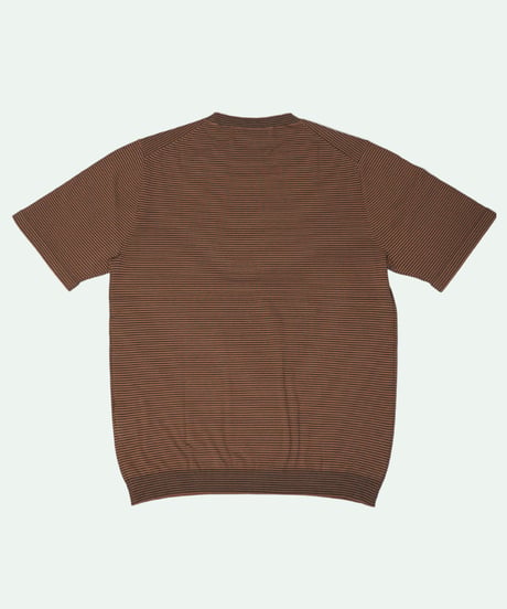 Tutto ／  コットン ボーダー クルーネック Brown × Black