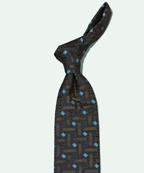 TIE YOUR TIE ／ シルク FrrankSford 小紋ネクタイ BROWN