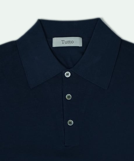 Tutto ／  コットン ニットポロシャツ Navy