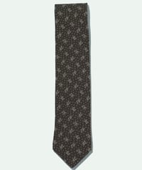 TIE YOUR TIE ／ シルク Frrank フラワー小紋ネクタイ BROWN