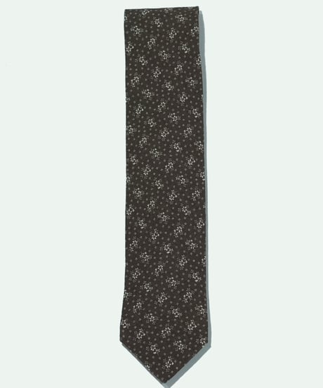 TIE YOUR TIE ／ シルク Frrank フラワー小紋ネクタイ BROWN